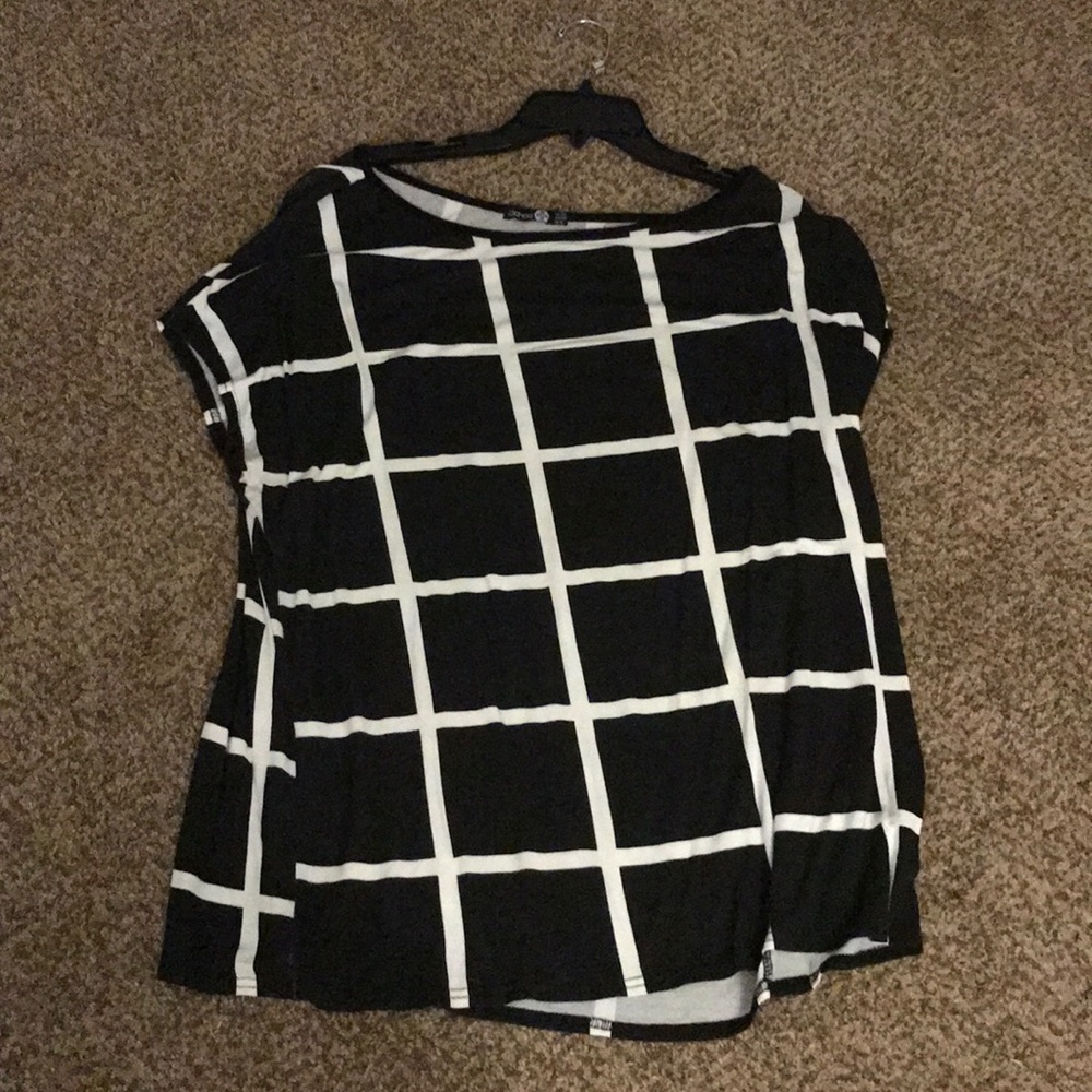 Black and white blouse